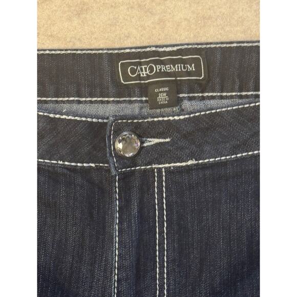 Cato Premium Star Bling Pocket Dark Denim Jeans 26W Plus Western Rhinestone - Picture 8 of 9